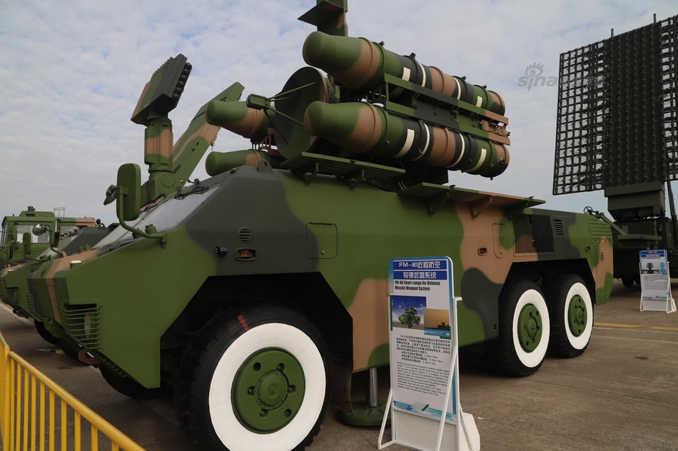 可打无人机!中国fm90近程防空导弹亮相珠海航展