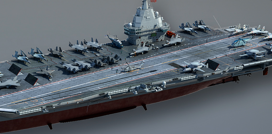 配三架弹射器!中国弹射型航母疑似效果图曝光