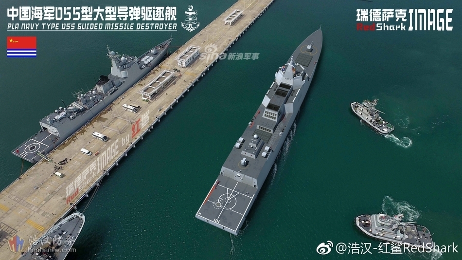 鼓足干劲快服役中国海军055型万吨驱逐舰cg图