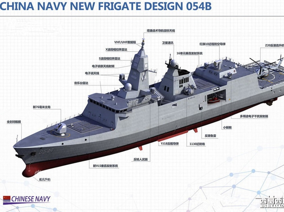 全电推进32垂发?我军054b护卫舰cg照神似055