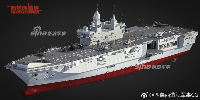 配中国版鱼鹰网友绘图展望我军两栖舰强大战力