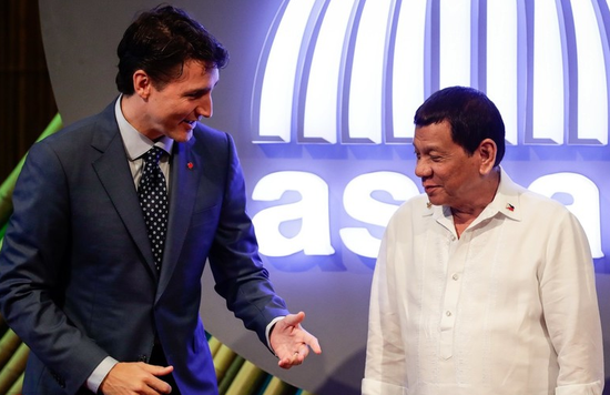 加拿大总理特鲁多与菲律宾总统杜特尔特（东方IC）