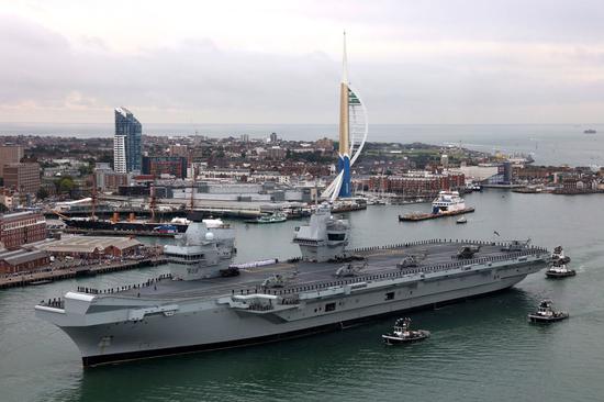 进入皇家海军序列的“伊丽莎白”号航母，目前尚未有舰载机 图自社交媒体