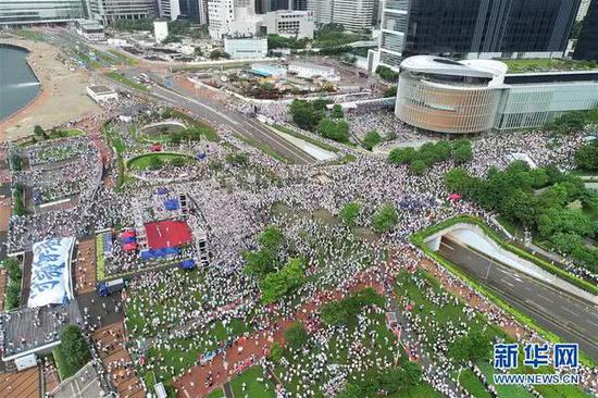 这是7月20日无人机拍摄的集会现场。新华社记者 吕小炜 摄