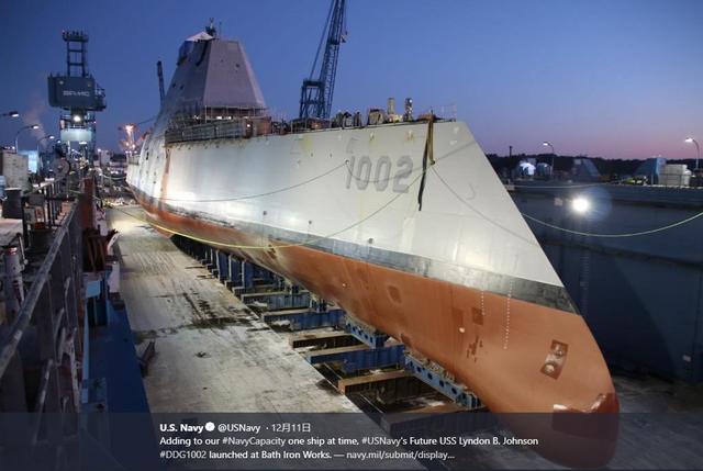 （图截：美国海军Twitter/General Dynamics-Bath Iron Works