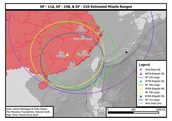 东风导弹打击范围图图片