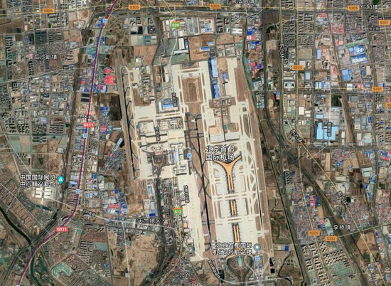 北京首都机场卫星图