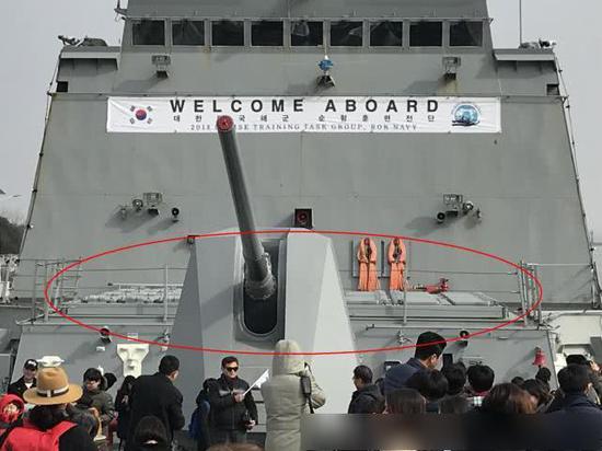 图片：这次在舰艏拍摄的“忠武公李舜臣”号，可以看到垂直发射系统增加了。