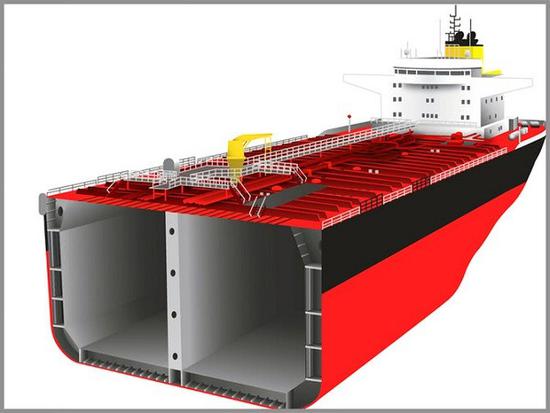 现代油轮采用双层船壳，一般武器难以啃动