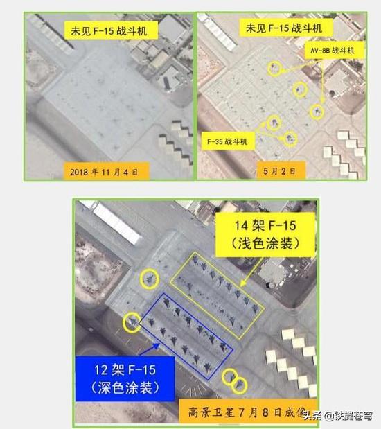 扎弗拉空军基地F15战机数量大幅增加，图片来自遥感智库