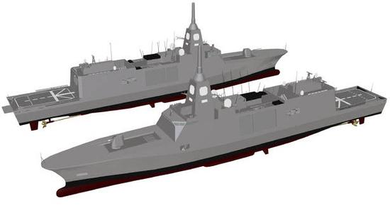 新型护卫舰的3D模型