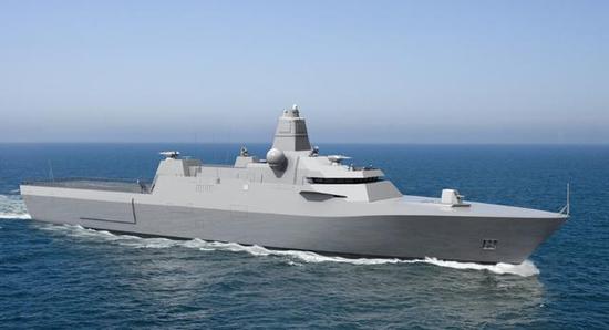 图为荷兰达门集团的"临界115"护卫舰设计方案.