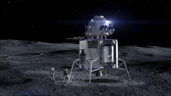 蓝色起源公司发布的“蓝月亮”月球登陆车（图源：蓝色起源）
