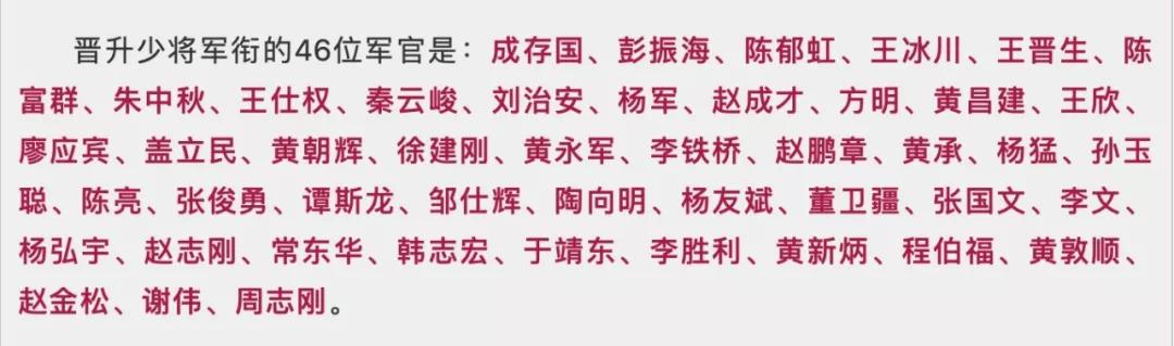 中国陆军晋升6位中将 中央候补委员在列(图)