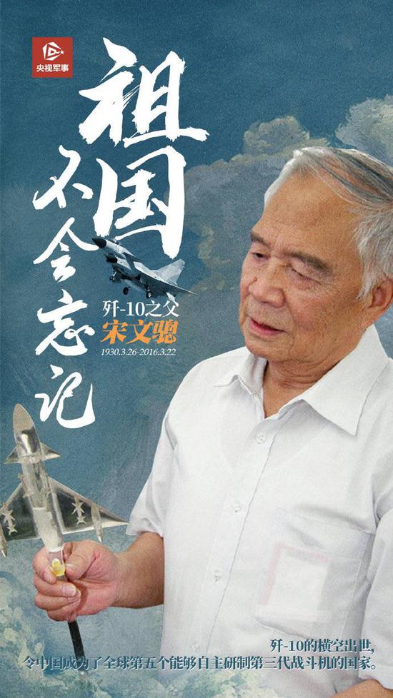 祖国不会忘记歼10之父宋文骢逝世5周年
