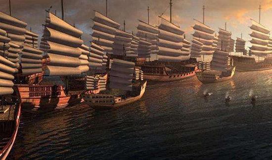资料图：郑和的船队当时堪称世界第一