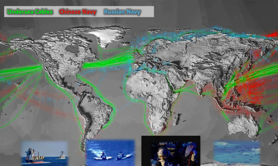 美军绘制中俄海军活动区域图：中国实力爆炸性