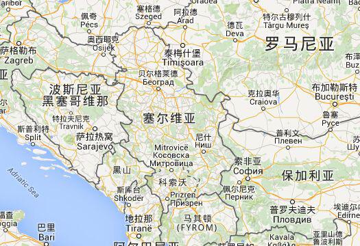 塞尔维亚地图(原料图)