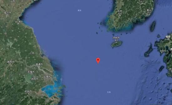 红色标记处为苏岩礁大致位置 图 谷歌地图