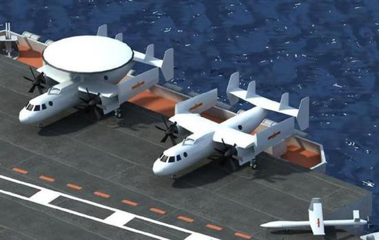 图为舰载预警机