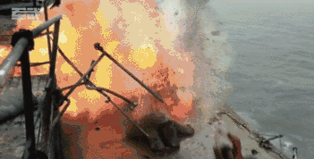 ▲铁甲舰上的大口径主炮能否击中目标