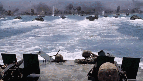 由于美军在之前的战争当中,曾成功的大量运用过两栖登陆战法(太平洋跳