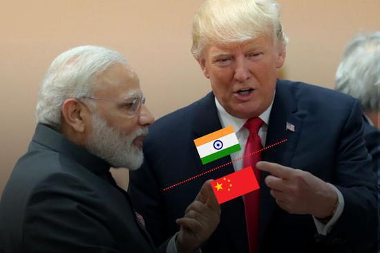 莫迪（左）与特朗普。（资料图）图源：印媒