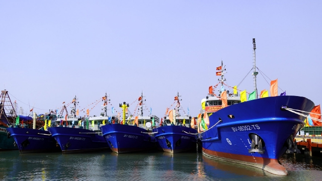 新装备到了！越南头顿港海上民兵接收武装渔船