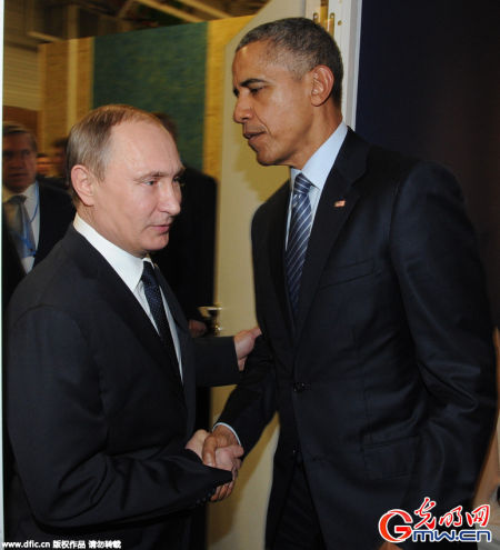 资料图：普京会晤奥巴马