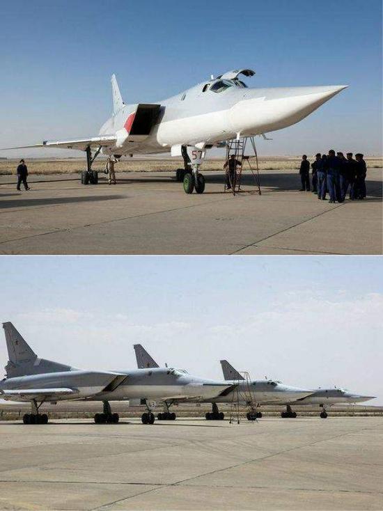 8月15日，伊朗哈马丹空军基地，一队俄罗斯轰炸机泊停在停机坪上