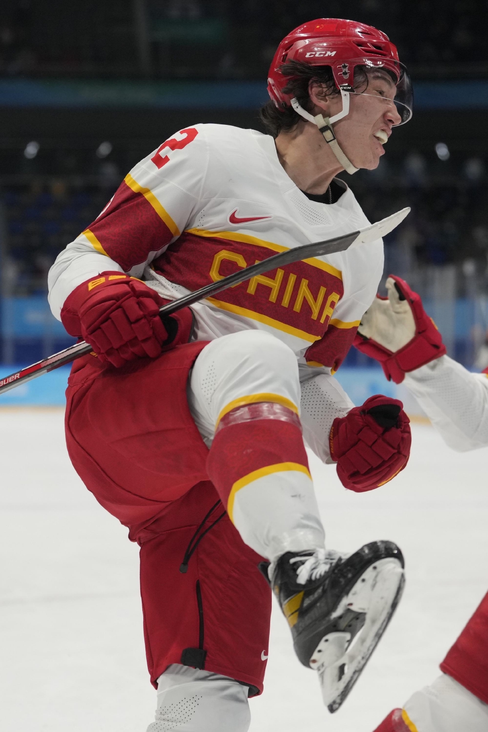 中国男子冰球队打入历史首球