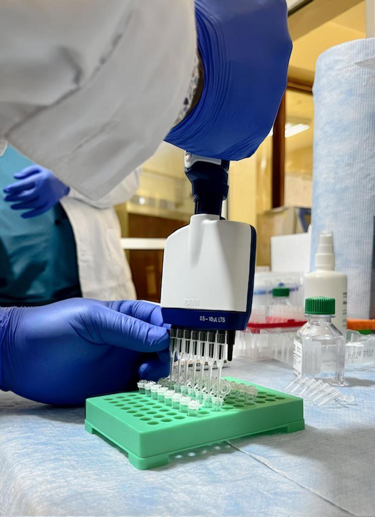 一名醫學遺傳學家正在使用精密分子工具檢測傳染病。勞力士大獎得主帕迪斯·薩貝蒂（Pardis Sabeti）充分運用其專業技能，在培訓偏遠社區當地合作夥伴方面扮演著關鍵角色。©Sabeti Lab