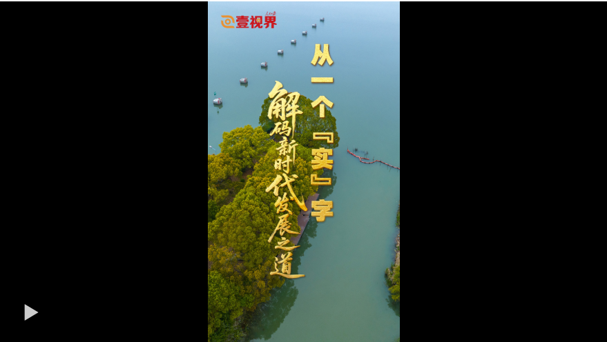 壹视界·微视频 | 从一个“实”字，解码新时代发展之道