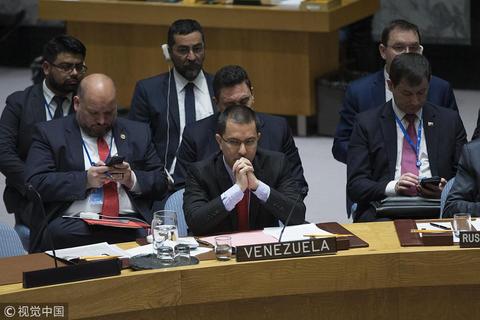 1月26日，联合国安理会举行公开会讨论委内瑞拉局势。图为委外长出席会议。（图：视觉中国）
