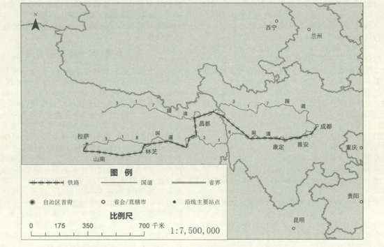 图为川藏铁路线路图。