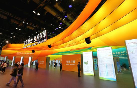  2020年9月5日拍摄的2020年中国国际服务贸易交易会综合展区。新华社记者 张传奇 摄