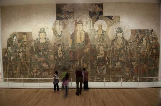 被盗割的弥勒佛说法图，加拿大皇家安大略博物馆藏