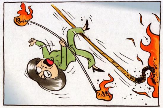  蔡氏抱美国大腿搞“台独”，最终一定引火烧身 漫画 |崔泓