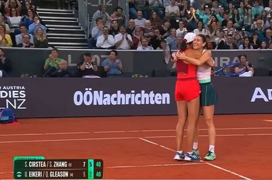 张帅/科斯蒂亚2-0艾克里/格里森，晋级WTA500林茨站女双决赛