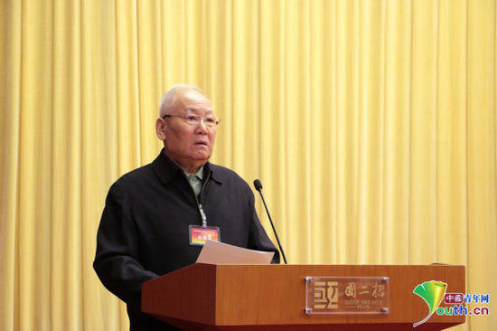 纪念陈云夫人于若木诞辰100周年座谈会在北京举行 军事科学院原院长刘精松上将致辞纪念于若木同志。