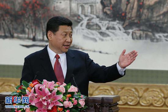 2012年11月15日，中共中央总书记习近平发表讲话。（新华社）