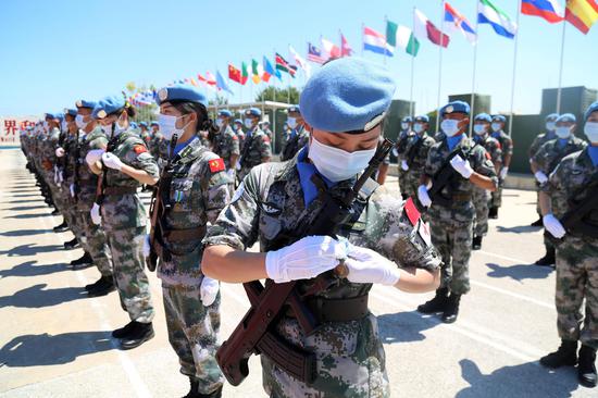 2020年6月16日，中国第18批赴黎巴嫩维和部队全体410名官兵被授予联合国勋章