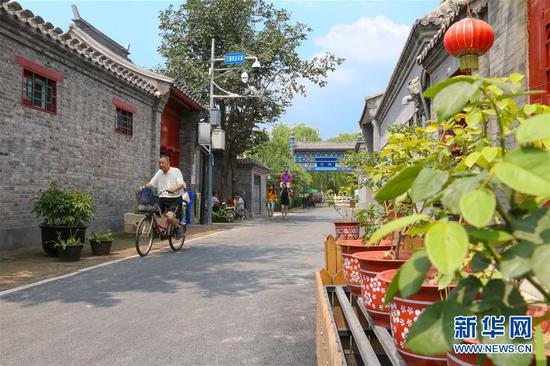 北京市南锣鼓巷片区雨儿胡同（2019年7月25日摄）。 新华社记者 张漫子 摄