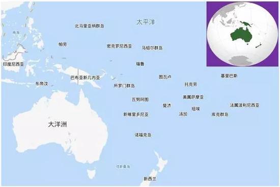 太平洋岛国分布图