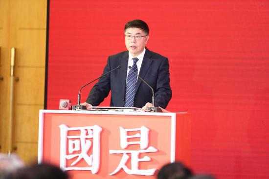 海关总署副署长邹志武在中新社主理的国是论坛2018年会上说话。 盛佳鹏 摄