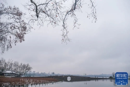  被白雪覆盖的西湖景区（1月29日摄）。