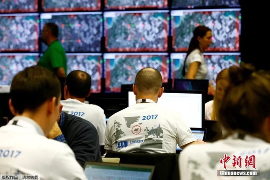  资料图：2017年，北约举行大规模网络防御演习。