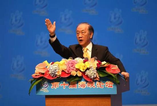 ▲资料图片：2018年6月6日，台湾新党主席郁慕明在厦门出席第十届海峡论坛大会。（视觉中国）