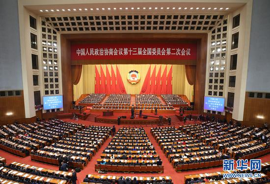 3月3日,中国人民政治协商会议第十三届全国委员会第二次会议在北京人民大会堂开幕。 新华社记者 姚大伟 摄