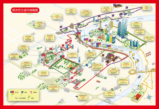 乘双层巴士游魔都，可以抵达这些景点！附线路图